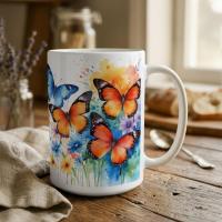 Butterfly - Large and Small Ceramic Mugs