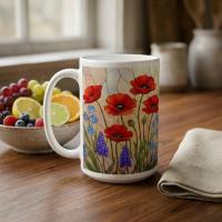 Floral Cups -  Large and Small Ceramic Mugs
