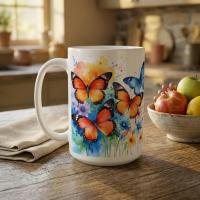 Butterfly - Large and Small Ceramic Mugs