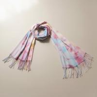 Hand Dyed Tie Dye Pashmina, Blanket Shawl, Wide Scarf, Head Wrap - Rayon Shawl
