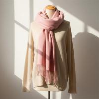 Pink Blanket Shawl - Thick Cashmere Wool Blend - Super Soft Wrap