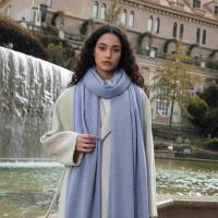 Lavender Blue Blanket Shawl - Thick Wide Scarf - Super Soft Wrap