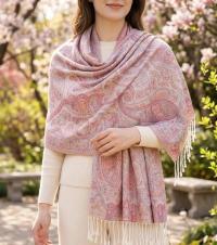 Soft Pashmina Shawl & Scarf for Women, Jacquard Brocade, Shawl, Sarong or Head Wraps