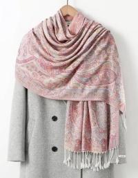 Soft Pashmina Shawl & Scarf for Women, Jacquard Brocade, Shawl, Sarong or Head Wraps