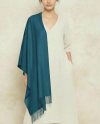 Teal Green Blanket Shawl - Thick Wide Scarf - Super Soft Wrap