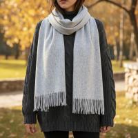 Grey Blanket Shawl - Thick Wide Scarf - Pashmina Super Soft Wrap