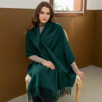 Emerald Green Blanket Shawl - Thick Cashmere Wool Blend - Super Soft Wrap