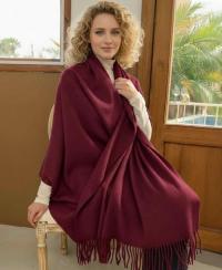 Wine Blanket Shawl - Thick Wide Scarf - Super Soft Wrap