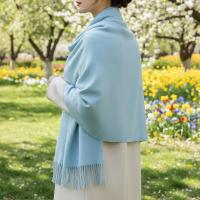 Aqua Blanket Shawl - Thick Wide Scarf - Pashmina Super Soft Wrap