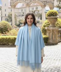 Aqua Blanket Shawl - Thick Wide Scarf - Pashmina Super Soft Wrap