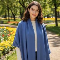 Denim Blanket Shawl - Thick Wide Scarf - Pashmina Super Soft Wrap