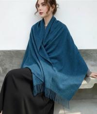 Teal Blanket Shawl - Thick Cashmere Wool Blend - Super Soft Wrap