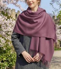 Purple Blanket Shawl - Thick Wide Scarf - Super Soft Wrap