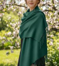 Emerald Blanket Shawl - Thick Wide Scarf - Pashmina Super Soft Wrap