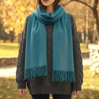 Teal Green Blanket Shawl - Thick Wide Scarf - Super Soft Wrap