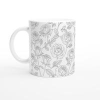 Floral Cups -  Large and Small Ceramic Mugs
