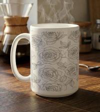 Floral Cups -  Large and Small Ceramic Mugs