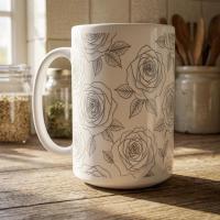 Floral Cups -  Large and Small Ceramic Mugs