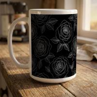 Dark Floral 15oz Ceramic Mug