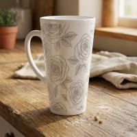 Latte 17oz Ceramic Mug - Coffee or Tea Cup, Extra Tall