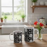 Floral Cups -  Large and Small Ceramic Mugs
