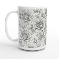 Roses - Floral Cups -  Large and Small Ceramic Mugs