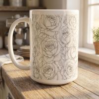 Roses - Floral Cups -  Large and Small Ceramic Mugs