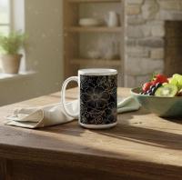 Set of Big Mugs, Floral Cup Set, Large 15 oz Matching Cups