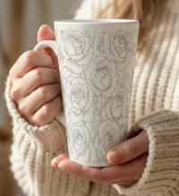 Latte 17oz Ceramic Mug - Coffee or Tea Cup, Extra Tall
