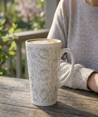 Latte 17oz Ceramic Mug - Coffee or Tea Cup, Extra Tall