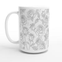 Floral Cups -  Large and Small Ceramic Mugs