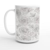 Floral Cups -  Large and Small Ceramic Mugs