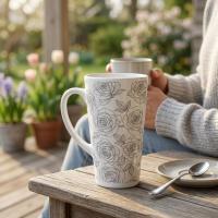 Latte 17oz Ceramic Mug - Coffee or Tea Cup, Extra Tall