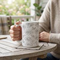 Floral Cups -  Large and Small Ceramic Mugs