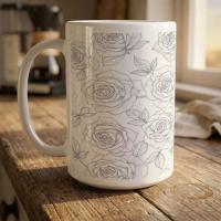 Floral Cups -  Large and Small Ceramic Mugs