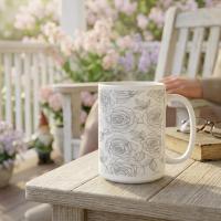 Floral Cups -  Large and Small Ceramic Mugs