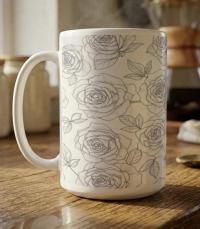 Floral Cups -  Large and Small Ceramic Mugs