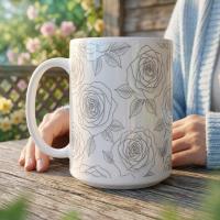 Floral Cups -  Large and Small Ceramic Mugs