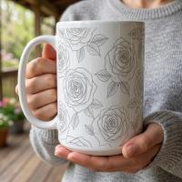 Floral Cups -  Large and Small Ceramic Mugs