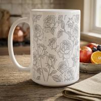 Floral Cups -  Large and Small Ceramic Mugs