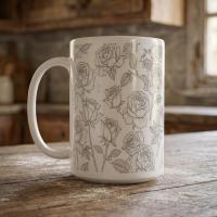 Floral Cups -  Large and Small Ceramic Mugs