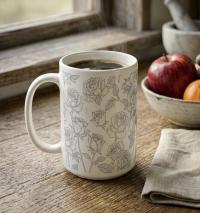Floral Cups -  Large and Small Ceramic Mugs