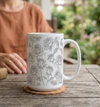 Floral Cups -  Large and Small Ceramic Mugs
