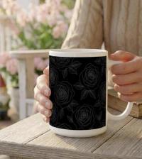 Dark Floral 15oz Ceramic Mug