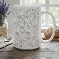 Floral Cups -  Large and Small Ceramic Mugs