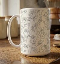 Floral Cups -  Large and Small Ceramic Mugs