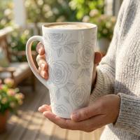 Latte 17oz Ceramic Mug - Coffee or Tea Cup, Extra Tall