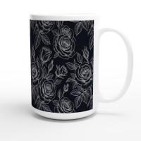 Set of Big Mugs, Floral Cup Set, Large 15 oz Matching Cups