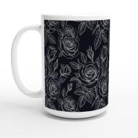 Set of Big Mugs, Floral Cup Set, Large 15 oz Matching Cups