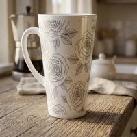 Latte 17oz Ceramic Mug - Coffee or Tea Cup, Extra Tall